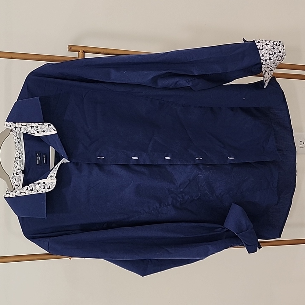 Men's Navy Blue Dress Shirt